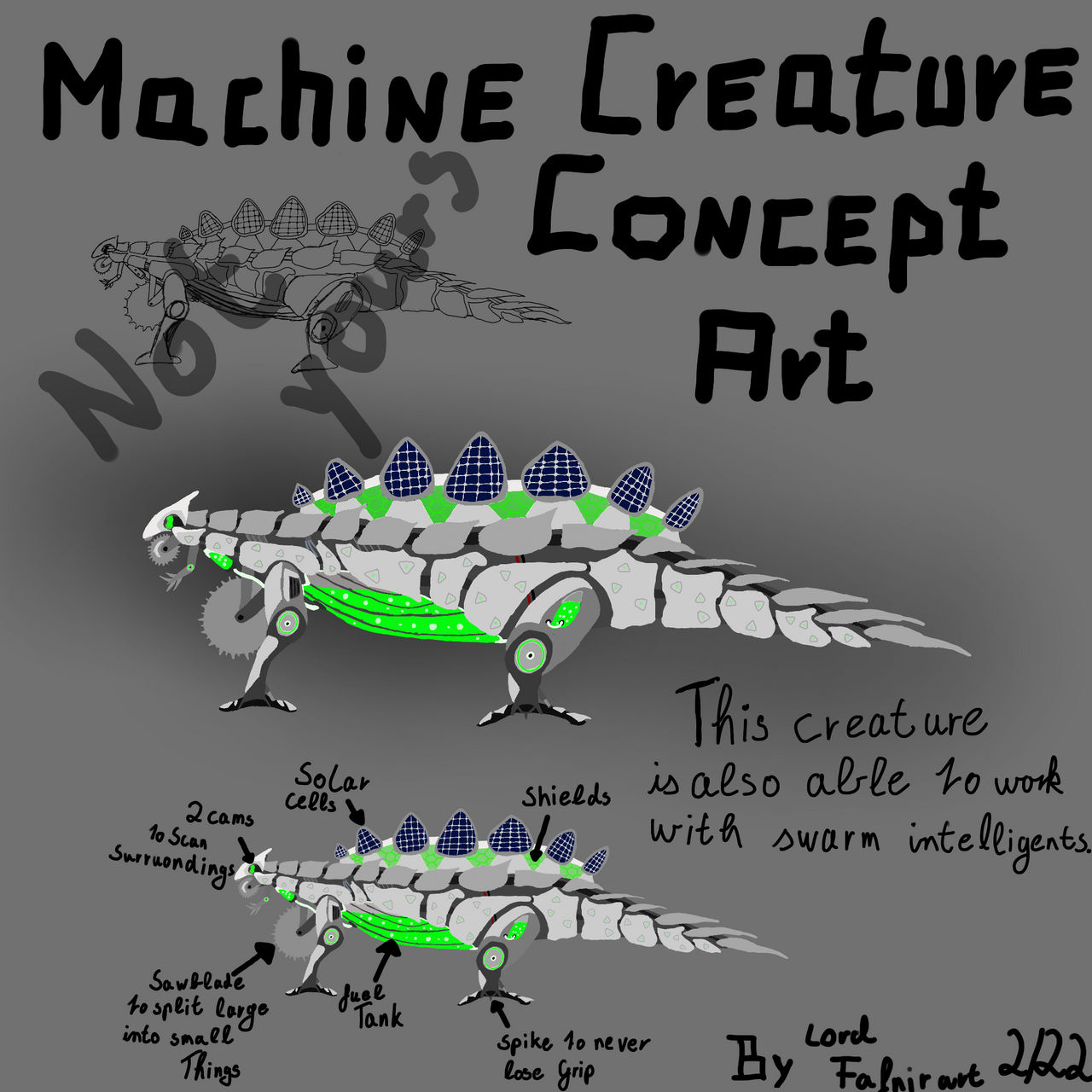 Machine Creature concept art by LordFafnirart on DeviantArt