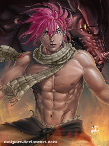 Lucy and Full Dragon Form Natsu by coidragon on DeviantArt