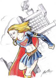 Supergirl in the Sky