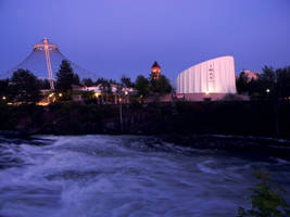 Riverfront Park at dusk