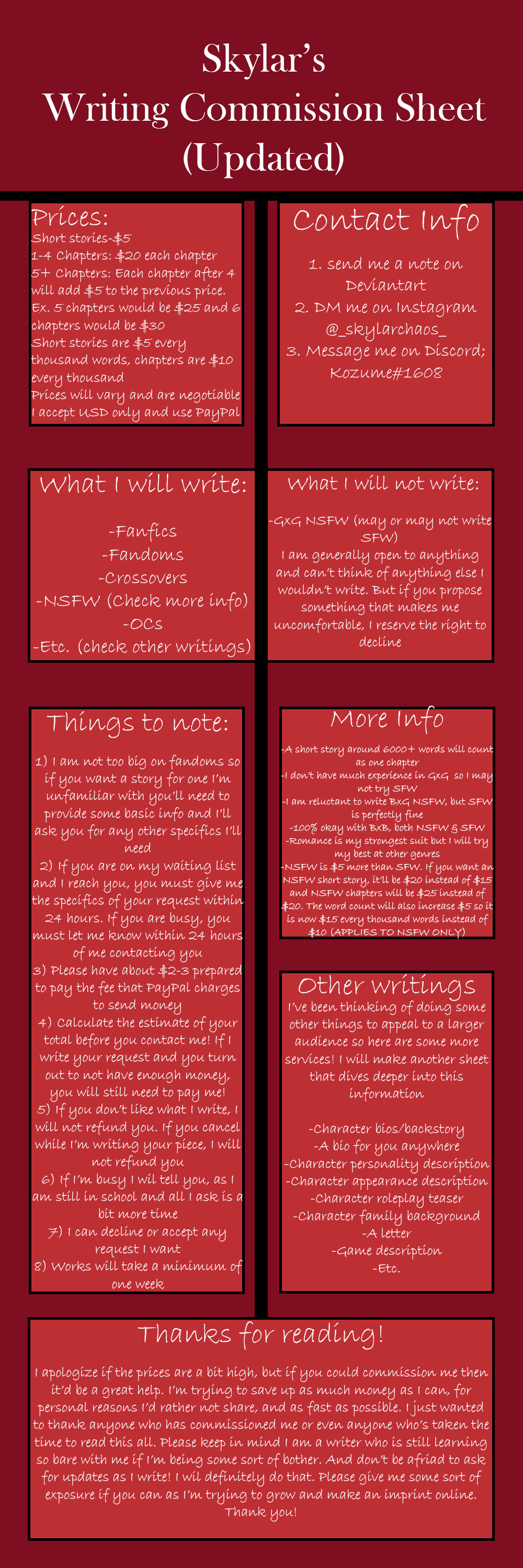 Writing Commission Sheet (Updated 2020) by satansniece5 on DeviantArt