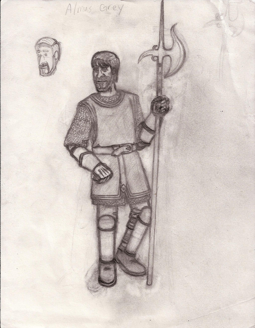 Almus Grey the Human Fighter sketch