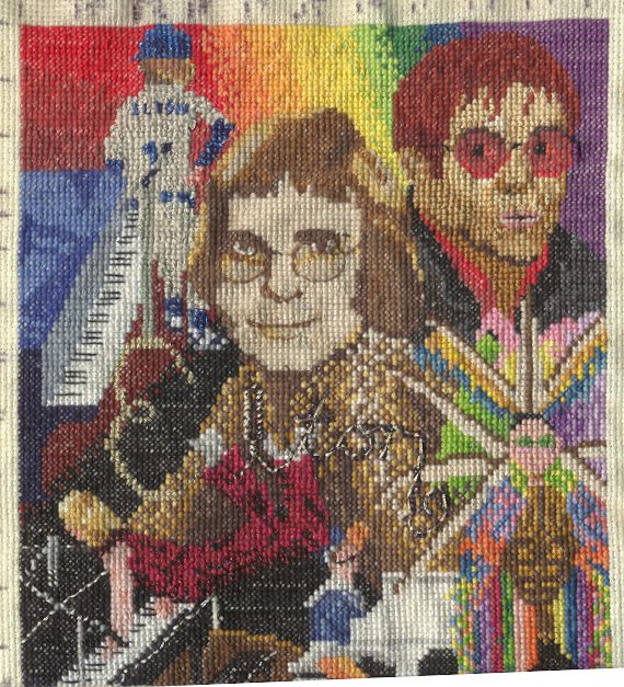 Elton Collage Pillow