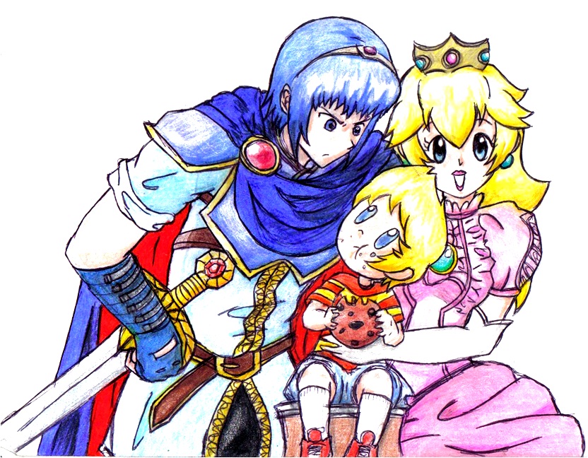 marth x peach and... lucas?