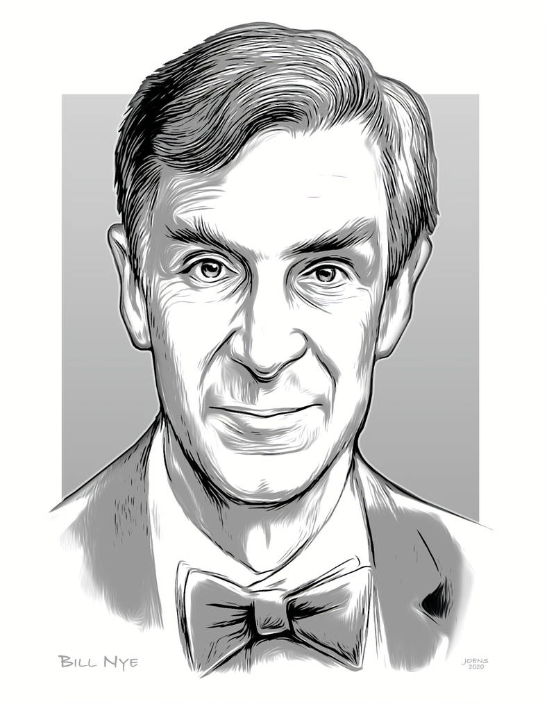 Bill Nye line art illustration by gregchapin on DeviantArt