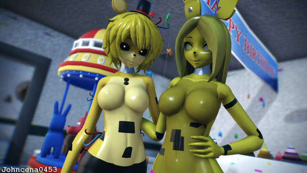 MMD X FNIA 2 Golden Freddy And Springtrap