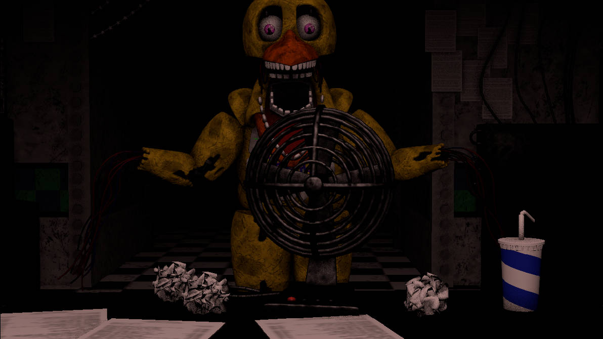 Withered Chica by Scanline3D on Newgrounds