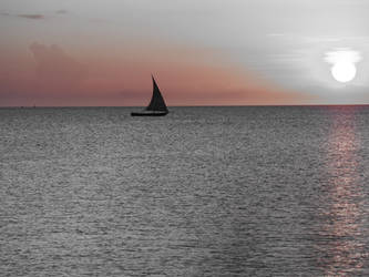 Dhow at sunset