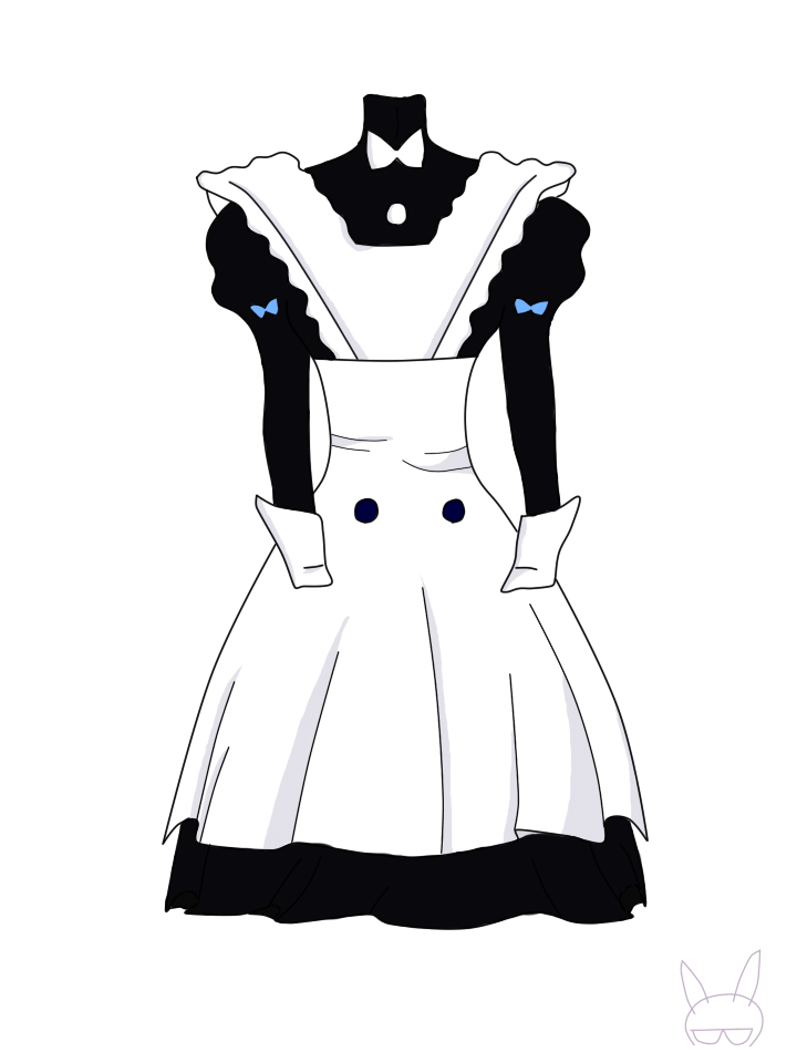 Amelia's housekeeper outfit.