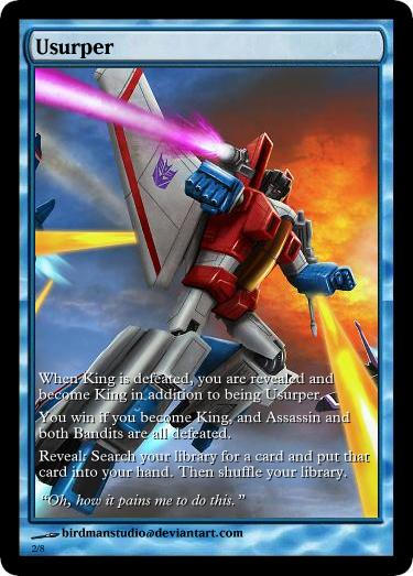 starscream mtg card Magic The Gathering - The Brothers War - Transformers - Starscream, Power Hungry / Starscream, Seeker Leader Whenever one or more creatures deal combat damage to you MTGNexus - Starscream, Power Hungry