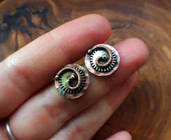 Earrings Brass Copper Small Steampunk