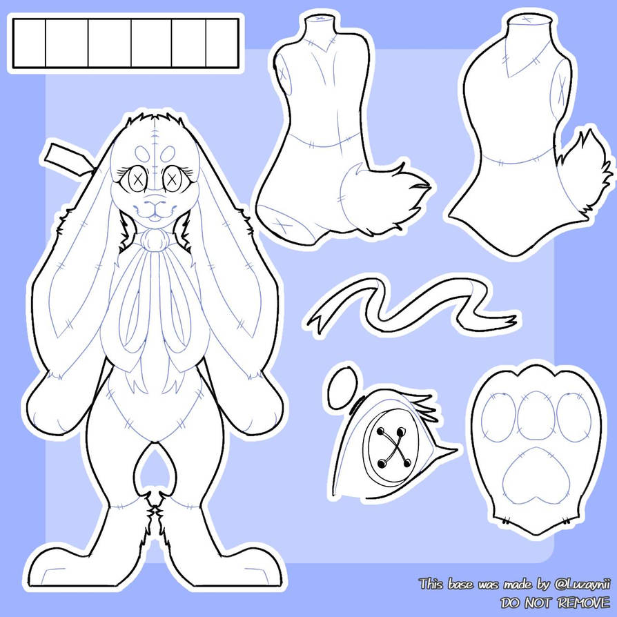 Fnaf Rabbit Base F2U Plush Bunny Base V1 by Luzaynii on DeviantArt