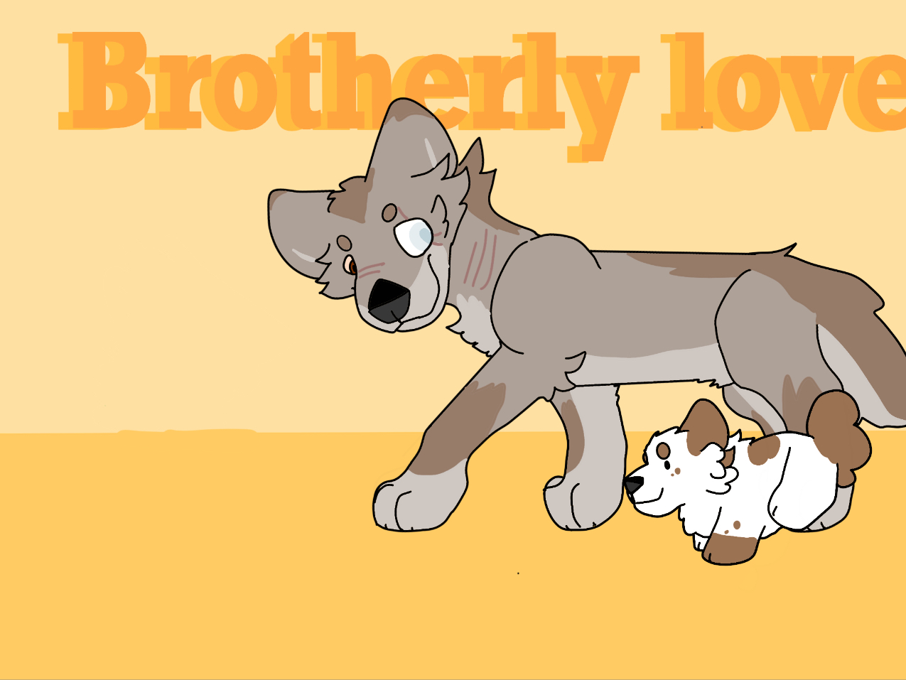 Luo and his young, adopted brother Loki by TheXCanines on DeviantArt