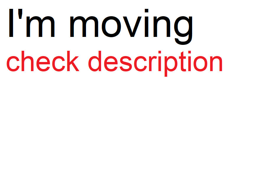 I'm moving