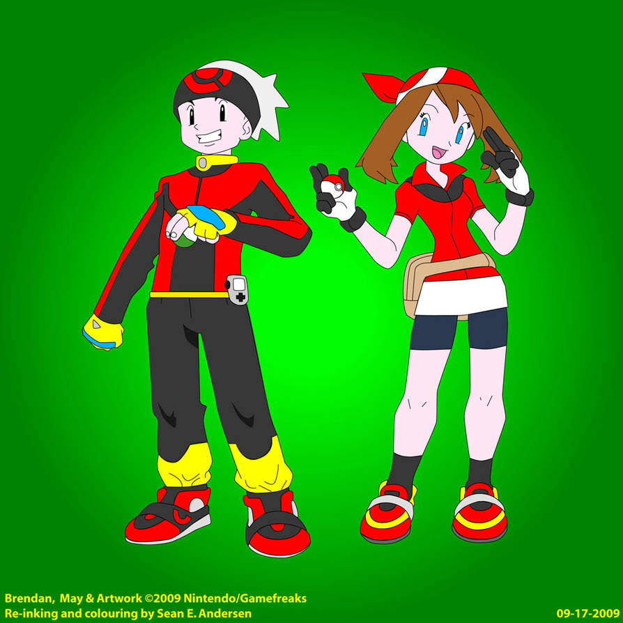 Pokemon Trainers Brendan + May by TheRealSneakers on DeviantArt