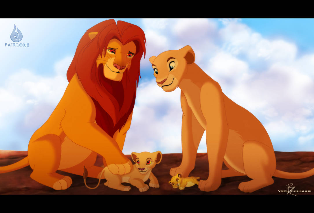 Отец лев дочь лев. Король Лев дети Симбы и Налы. Симба Сараби и Киара. Король Лев Кайон. Симба Кайон и Муфаса.