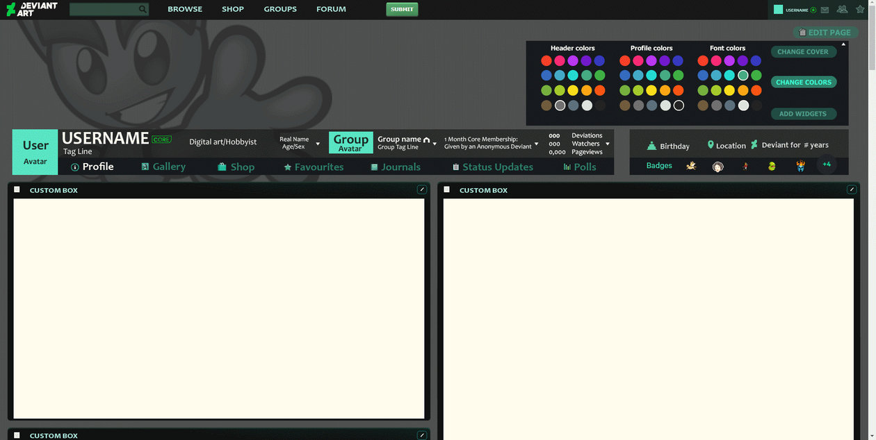 Generic Deviantart Profile DeviantART Profile Colors by Fairloke on DeviantArt
