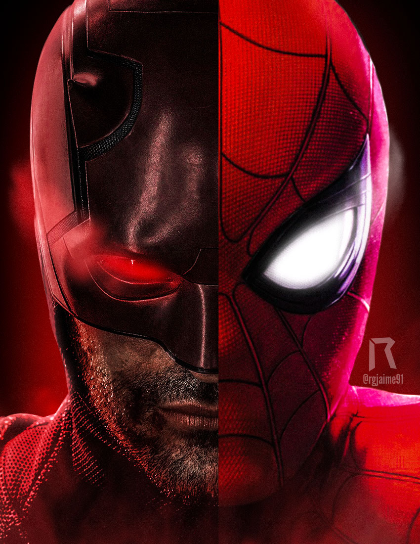 daredevil spiderman face off by