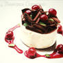 Cheesecake with cherries