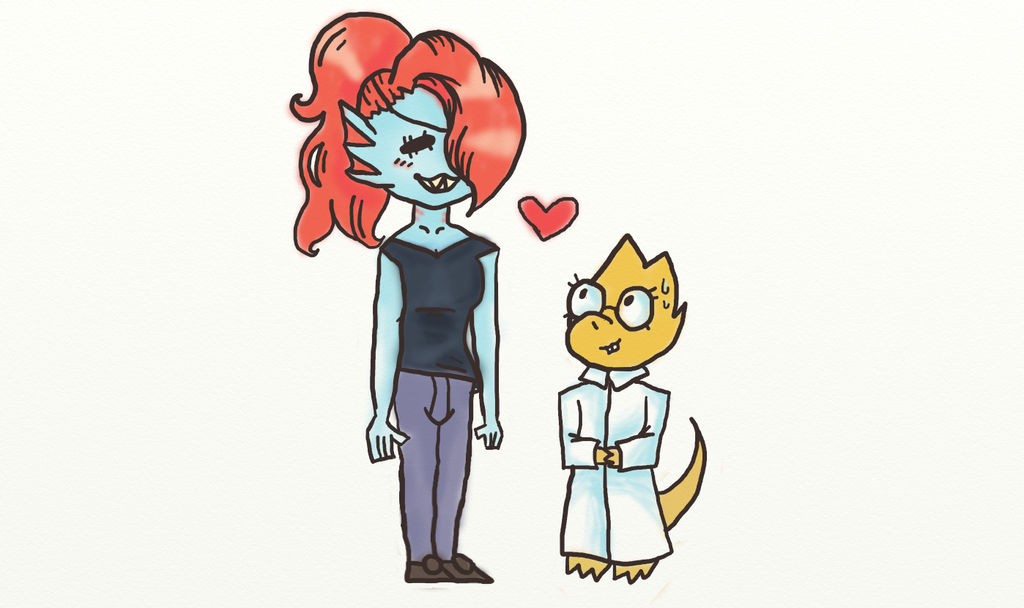 Undyne and Alphys by PastelleRainbow on DeviantArt