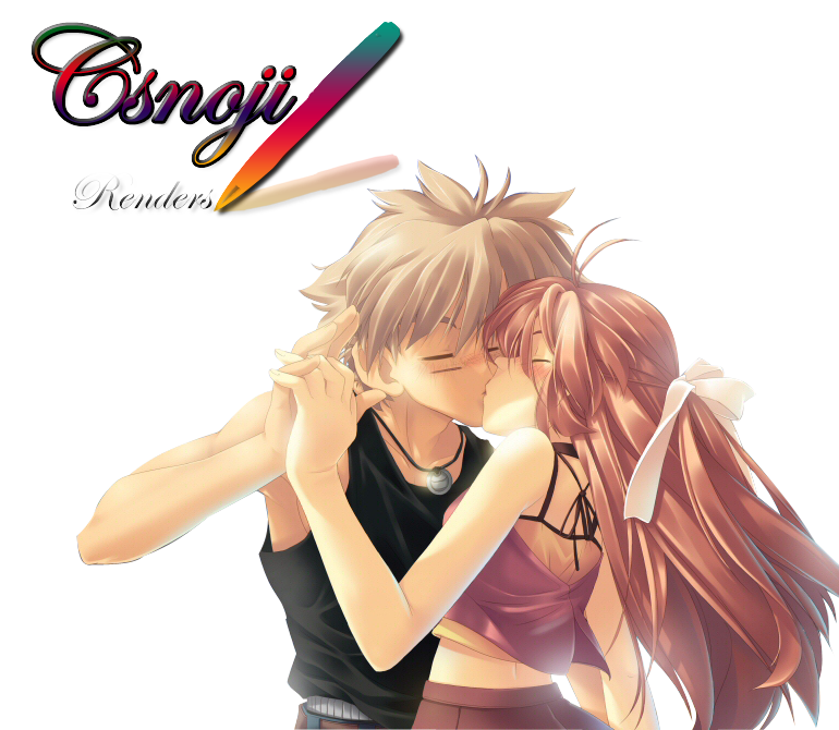 Anime Kissing Couple Render by ElvaScar on DeviantArt