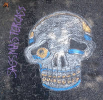 Skull Chalk Drawing