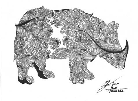 Rhinoceros Zentangle