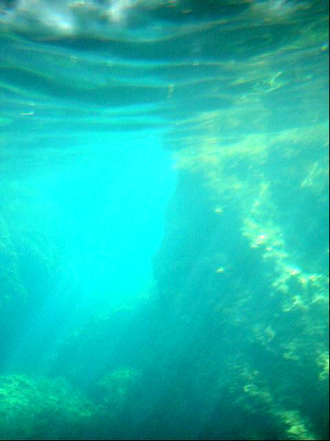 Under water