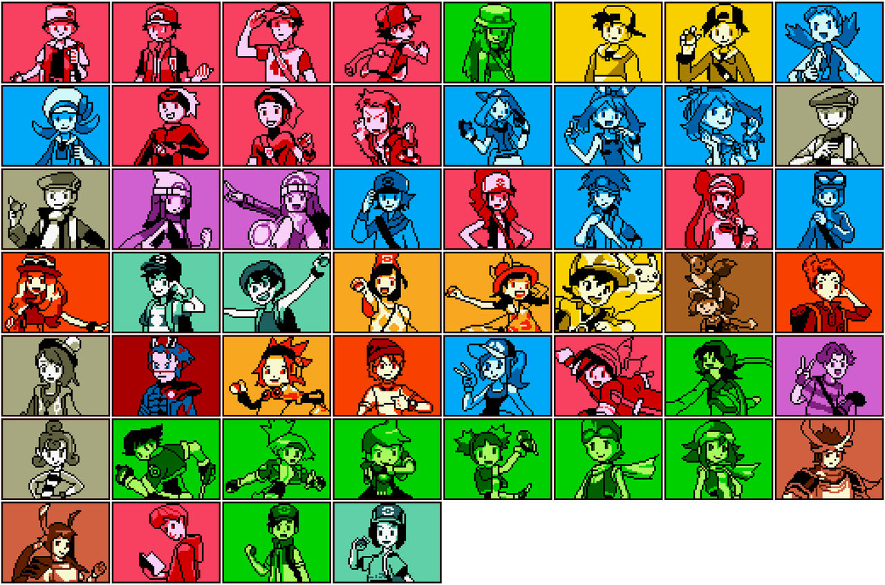 Pokemon Character Array Pokemon Player Characters by ContentlyForlorn on DeviantArt