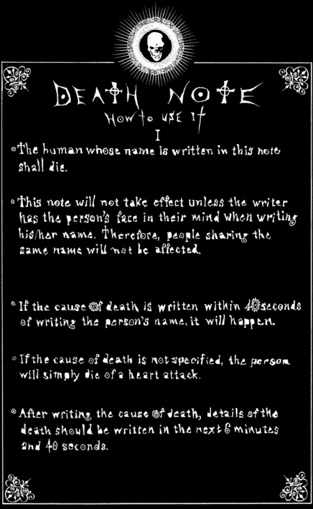 Death Note - How to use it by ShoushinNoKarera on DeviantArt