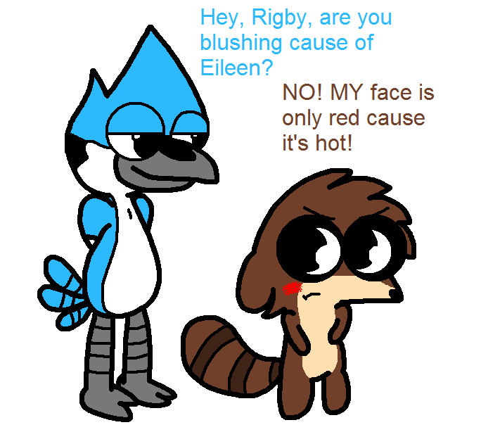 Mordecai teasing Rigby