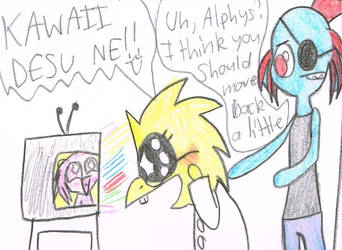 #3 Watching Anime (Undyne x Alphys) OTP challenge