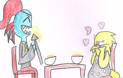 #4 On A Date (Undyne x Alphys) OTP challenge