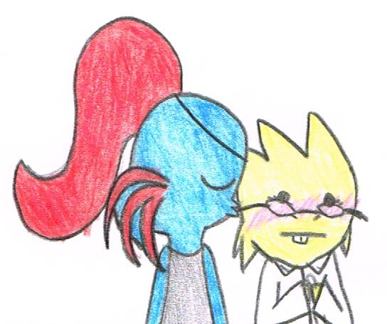 #5 Kissing (Undyne x Alphys) OTP challenge by Bomberdrawer on DeviantArt
