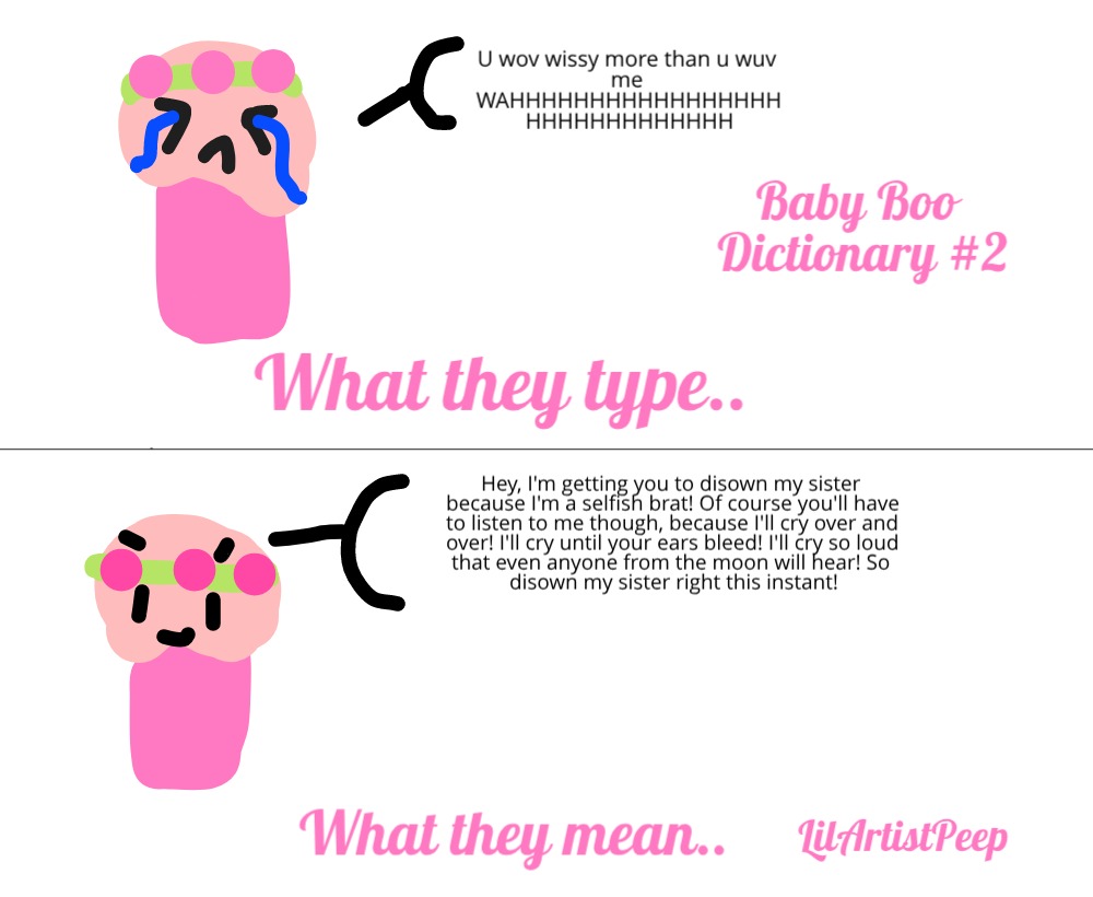 Baby Boo Dictionary 2 By Lilartistpeep On Deviantart - roblox baby crying loud