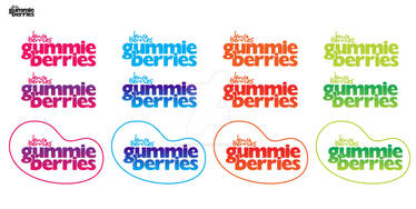 Jen and Berries - Gummie Berries logo variations