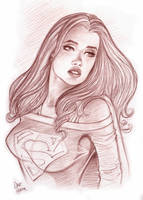 Supergirl Portrait Sketch