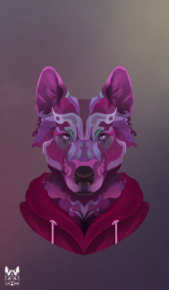 Pink wolf by Atelhund on DeviantArt