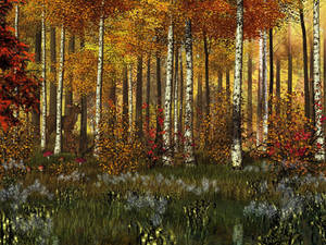 Golden Fall Forest by xmas-kitty