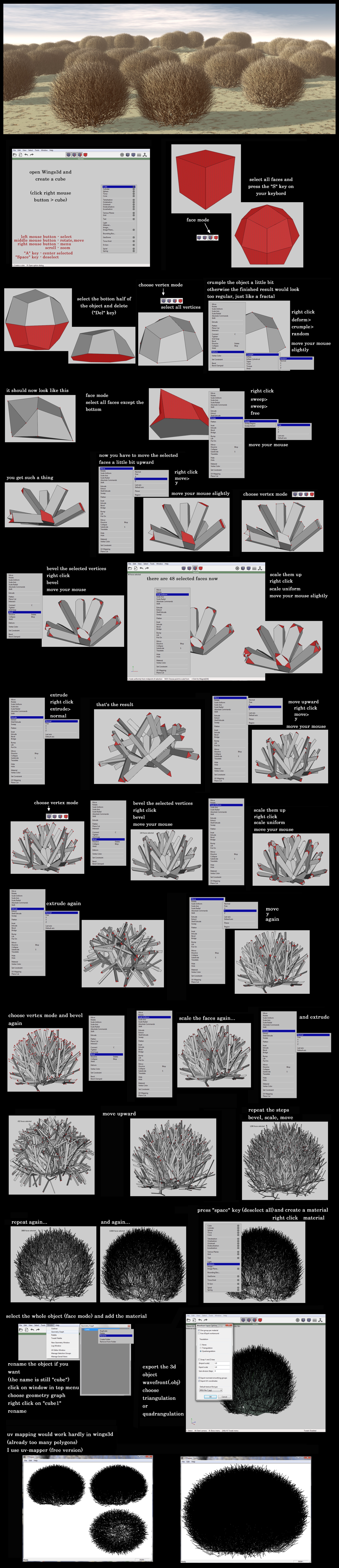 Creating a Tumbleweed in Wings3d