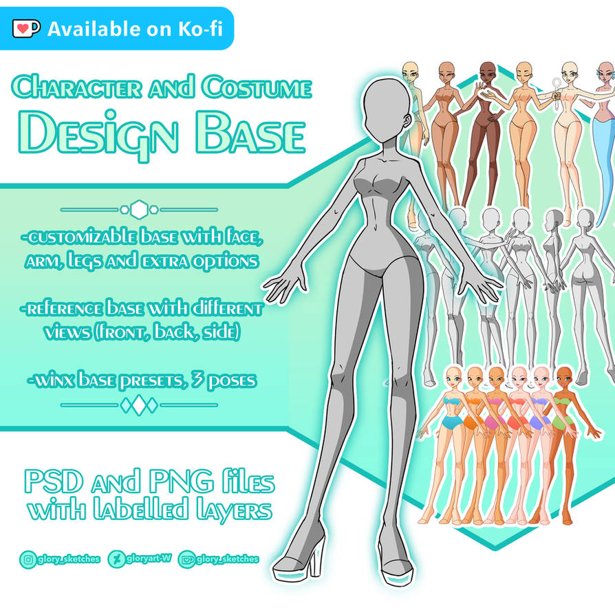 Design Base Drawing Character + NEW Design Base P2U + by gloryart-W on DeviantArt