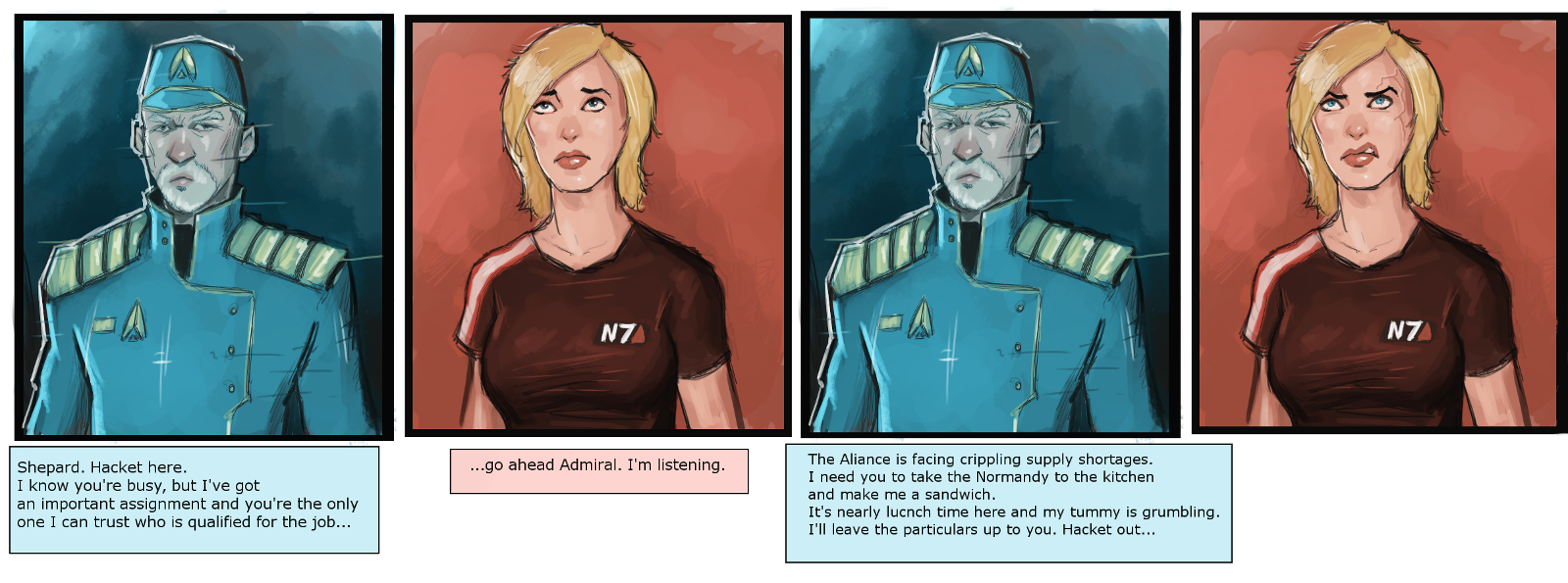 Admiral Hacket makes Shepard do everything.