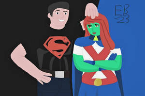 Superboy and Miss Martian having a good time!