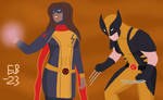 X-Men: Ms. Marvel and Wolverine by Leck-Zilla