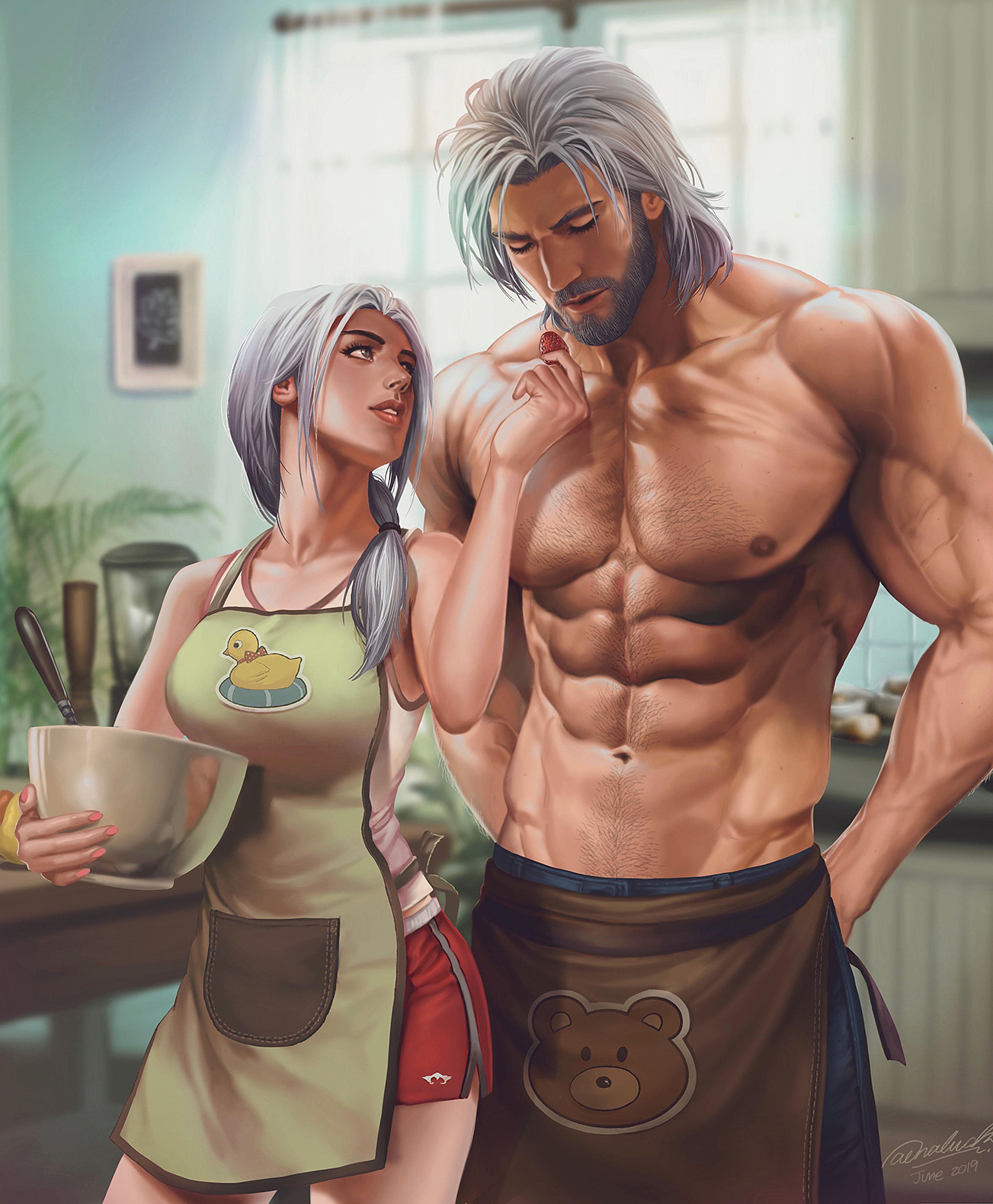 Hot couple in the kitchen by aenaluck on DeviantArt