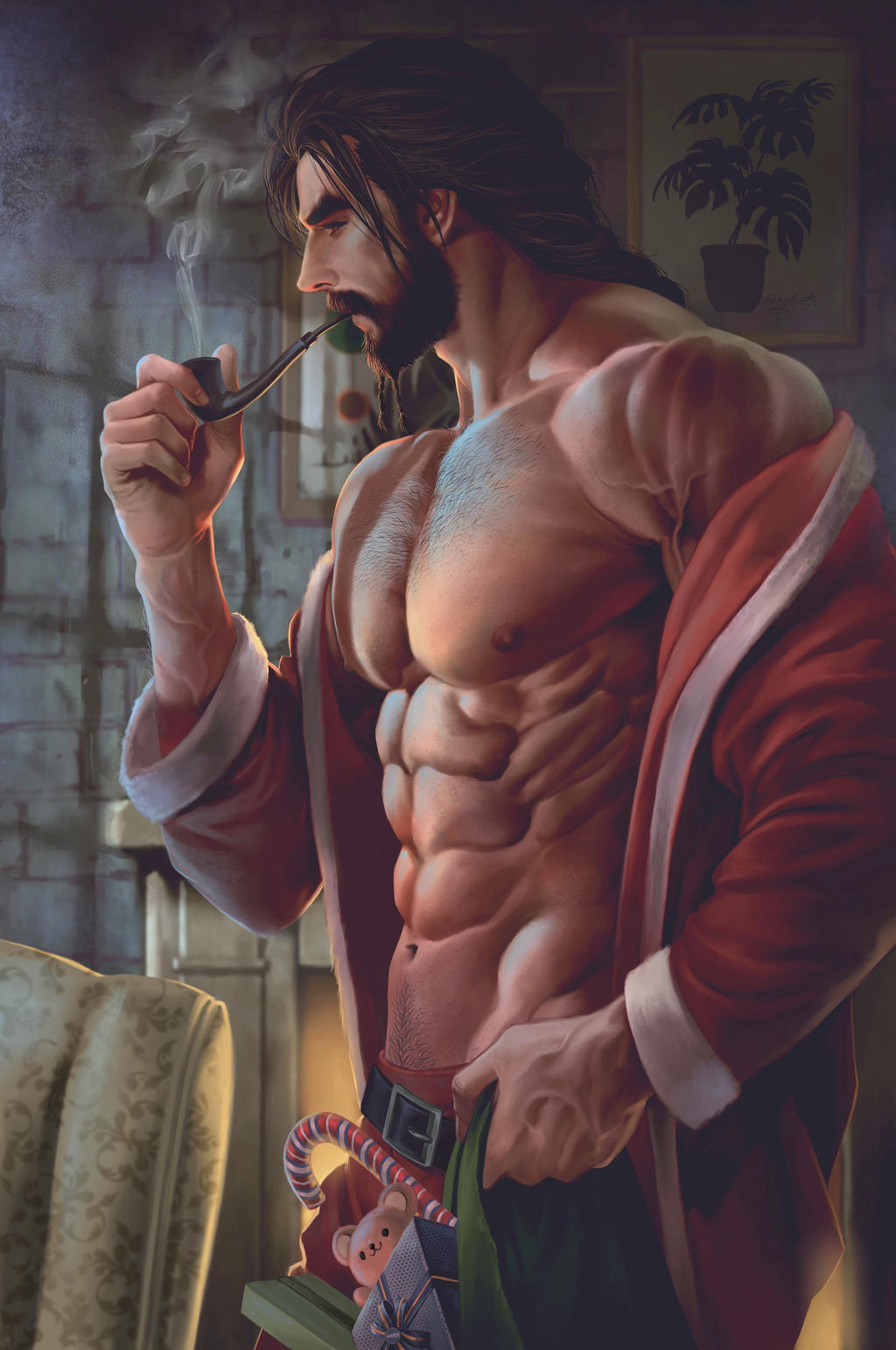 Santa Carl is preparing for Christmas