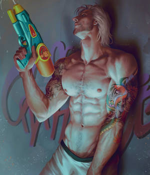 Lets enjoy water fight with Master