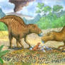 Maiasaura parent card by Vladimir Nikolov