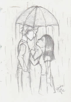 Edward and Bella in the Rain