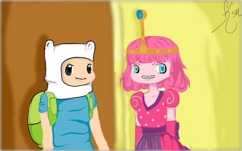 Finn and young Princess Bubblegum CHIBI For Charls